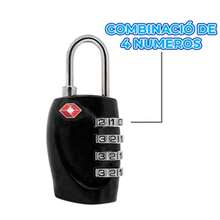 Candado de  de 4 Dígitos para equipaje de viaje certificación TSA - Negro - Ver 1