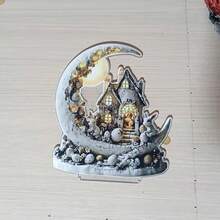 2D Acrylic Decorative Items, Moon Shaped Decor, Rustic Style Night Light, Easter Bunny Decor, Centerpiece Decoration, Glowing LED Light, Fairy Tale Home Decor, Aesthetic Room Decoration, Holiday Gift Ideas - A - View 8