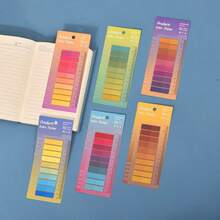 6pcs/7pcs Gradient Color Sticky Notes - Transparent PET Index Tabs With Ruler, Essential For Back To School - Multicolor - View 15