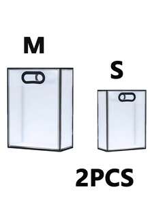 5个/1个透明PVC礼品袋，简约手提袋，包装袋，包装盒，手提包袋，化妆品收纳袋，生日礼物袋，婚礼礼物袋，返校季塑料防水礼品袋，情人节礼物袋，婴儿派对礼物袋 - 查看 14