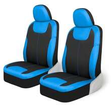 Motor  - Fundas de Asiento Impermeables Azul/Negro para Asientos Delanteros Fundas de Asiento de Neopreno Azul de Alta Calidad Protectores de Asiento de Coche con reposacabezas extraíble - Asientos delanteros azules - Ver 1