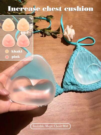 12pcs/Set Women Silicone Bra Inserts, Soft & Comfortable, Comes With 10pcs Reusable Non-Woven Nipple Covers, Suitable For Bikini, Bras & More