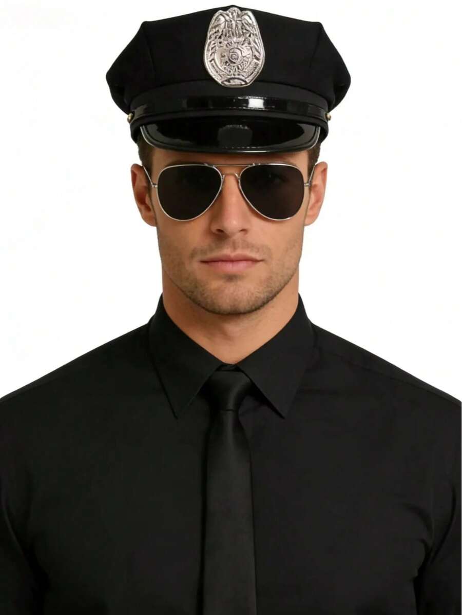 Party Costume Prop Set, Atmosphere-Filled, Instantly Become The Center Of Attention (Eagle Logo Hat + Glasses + Tie) - Multicolor - View 1