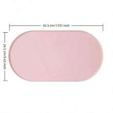 防滑防水宠物喂食垫，边缘加高，100%防水硅胶材质，椭圆形，易于清洁，宠物用品，粉色 - 查看 10