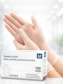 100 chiếc găng tay dùng một lần, siêu bền, găng tay nitrile trong suốt, đa năng, thích hợp cho nhà bếp, xăm hình, nhuộm tóc, chăm sóc thú cưng, salon và dọn dẹp nhà cửa, dụng cụ vệ sinh đa năng. - Trong sáng - Xem 2