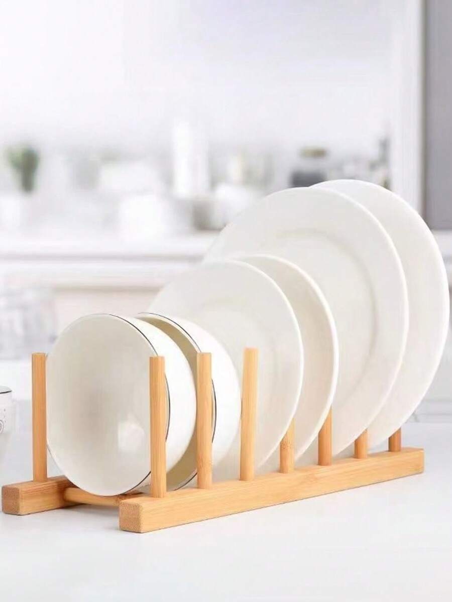 1 Set Of Wooden Bowl, Plate, Cup, Book, Pot Lid, Cutting Board, Dish Rack, Suitable For Kitchen, Reading Room Or Collection Room