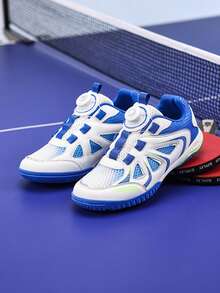 Giày cầu lông unisex, giày thể thao chuyên nghiệp chống trượt, chống mài mòn, thoáng khí, nhẹ, thích hợp cho tập luyện. - Xanh và trắng - Xem 4