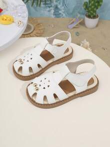 夏季女童软底鞋，儿童厚底平底凉鞋，大童新款 - 白色 - 查看 6