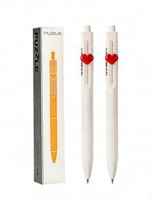 1pc/2pcs Meaningful Ballpoint Pen, DIY Push-Button Pen, Quick-Drying 0.5mm Black Ink Pen, High-Quality Personalized Pen, Black Pen For Students - Heartfelt Neutral Pen - View 4