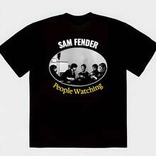 1PC Sam Fender People Watching Band Music Vintage Retro Graphic Women's T-Shirt - Black 1 - View 1