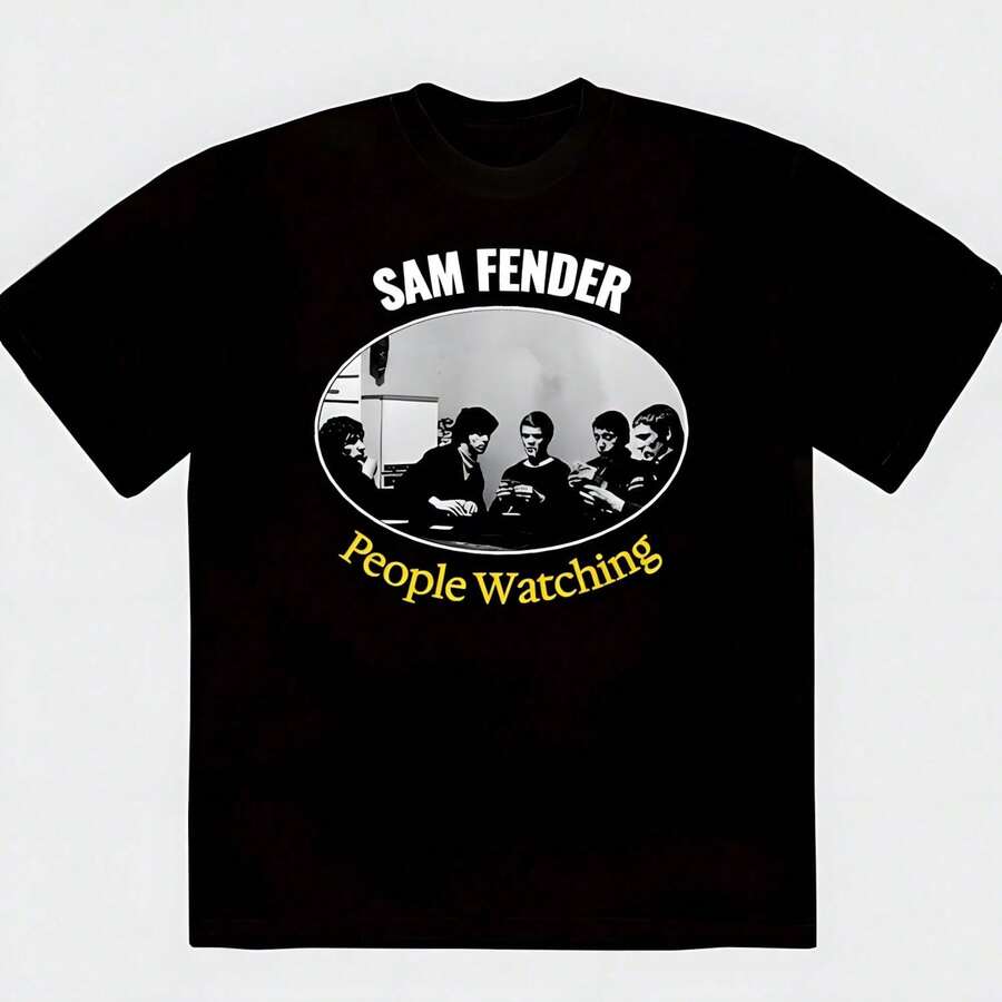 1PC Sam Fender People Watching Band Music Vintage Retro Graphic Women's T-Shirt - Black 1 - View 1