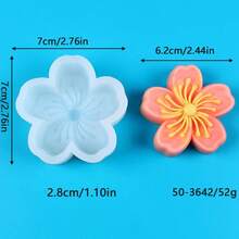 1pc Flower Series Sakura, Clover, Peach Blossom Aroma Stone Plaster Silicone Mold, Handmade DIY Fragrance Stone Decor Mold, Multiple Patterns, Non-Stick, Easy Demold - 3645 - View 2