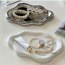 1 件装不对称极简主义首饰托盘，可爱云朵造型单层奢华首饰及香水展示架，时尚家居/办公钥匙收纳架，是圣诞节、感恩节、新年、情人节的理想礼物，为您的空间增添时尚美感 - 彩色 - 查看 10