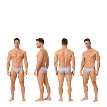 Men's Slim Swim Trunks 3cm Side Slip Bold Modern Diandrher Summer - White - View 1