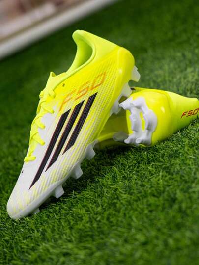  Adidas F50 League 2G/3G Artificial Turf AG Comfortable Fit Soccer Shoes Unisex Fluorescent Yellow And Black