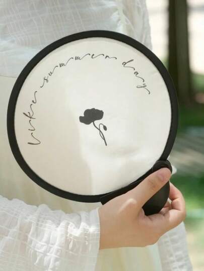 2pcs Portable Handheld Folding Fan With Storage Bag, Compact, Easy To Carry, Manual Operation, Ideal For Summer Outdoor Activities, Beach, Party And Travel Essentials