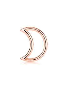 1pc Stainless Steel Seamless Hinged Segment Ring, Moon Shape, Suitable For Nose Septum And Ear Piercing, Unisex Daily Wear - Multicolor - View 10