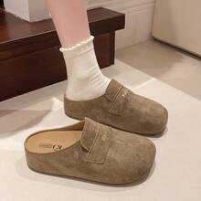 2026新款厚底穆勒凉鞋，专为娇小女性设计，春季新款，时尚百搭。 - 羚羊棕色 - 查看 7