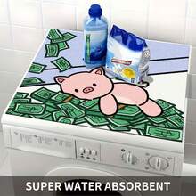 1pc Cute Pig Windblown Design Silica Gel Non-Slip Mat, Suitable For Washing Machine, Dryer, Coffee Maker, Kitchen Counter, Multi-Purpose Household Pad - US Dollar Piggy Dream - View 8