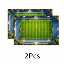 Podkładka z motywem boiska piłkarskiego, minimalistyczna mata śniadaniowa, dekoracja kuchni, łatwa w czyszczeniu mata jadalna o fakturze lnu, odpowiednia do domu i restauracji, zestaw Combo - Wielokolorowe - Zobacz 18