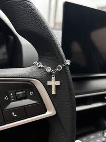 Pendentif de voiture en croix, décoration suspendue pour rétroviseur en cristal vintage, accessoires d'intérieur de voiture pour hommes et femmes - A - Voir 6