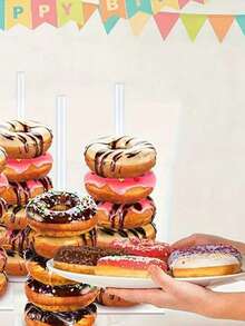 Acrylic Donut Display Stand - Multi-Tier Donut, Bagel And Dessert Stand - Suitable For Party, Christmas, Birthday And New Year - Clear Acrylic Donut Holder With Sturdy Base - Stackable Donut Display Rack - View 6