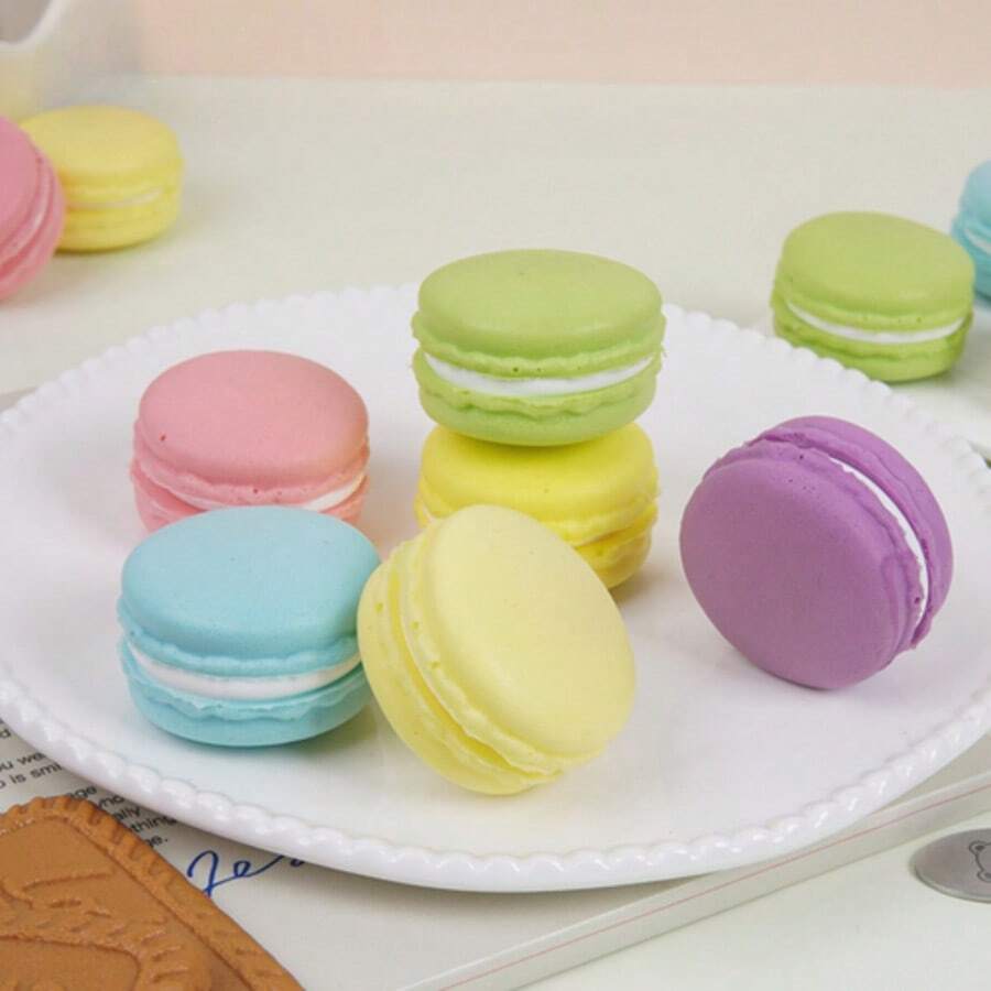 2026 1 Stück Sommer Neuankömmling simulierter Macaron Sandwich Keks Quetschspielzeug - PU weiches simuliertes Brot - Stressabbau Spielzeug - Geburtstagsgeschenk - Ostergeschenk - perfektes Geschenk - Verschiedenfarbig - Übersicht 1