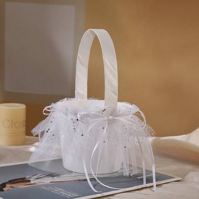 新娘花童篮，浪漫婚礼装饰佳品。时尚花篮，适合各种场合和节日。