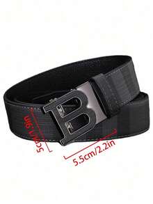 男士自动扣皮带，压花皮带，商务时尚风格，皮带长度可裁剪，随机图案裁剪。 - 彩色 - 查看 2