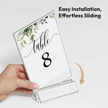 6 chiếc khung biển hiệu acrylic 4"x6" viền bạc, khung ảnh acrylic hai mặt, giá đỡ trưng bày bằng nhựa dùng cho số bàn tiệc cưới, thực đơn. - T-Bạc - Xem 7