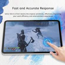 1片装高清、高透光、防刮、防摔、全屏覆盖、强效防指纹、灵敏触控、PET材质、屏幕保护膜、软膜、绘图膜、防眩光，兼容（Air4/5/6/7）第十代、11英寸A16（2025）、Air 11英寸（2026）、12 11英寸（2026） - 無色 - 查看 8