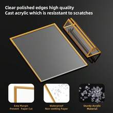 6pcs Transparent Acrylic Sign Holder With Gold Frame And Vertical Stand, 4"X6" (10x15cm) - Double-Sided Tabletop Menu Display Stand For Wedding Table Numbers, Restaurant Signage, Photo And Art Exhibition - T-gold - View 4