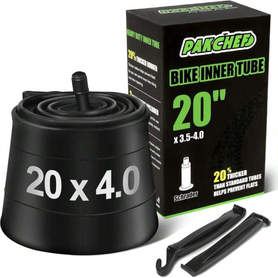 PAKCHEF Heavy Duty 20x4.0, 26x4.0 Fat Tire Tube With Schrader Valve - Thick Butyl Rubber Bike Inner Tube For E-Bikes Mountain Bikes - ColorA - View 1