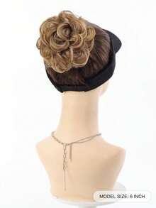 Claw Clip Messy Bun Ponytail Messy Hair Bun Extensions Wavy Curly Chignon Synthetic Tousled Updo Hairpieces For Women Girls - Multicolor - View 2