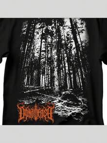 Dark Forest T-Shirt: Gothic Horror Tree Graphic Tee - Negro - Ver 1
