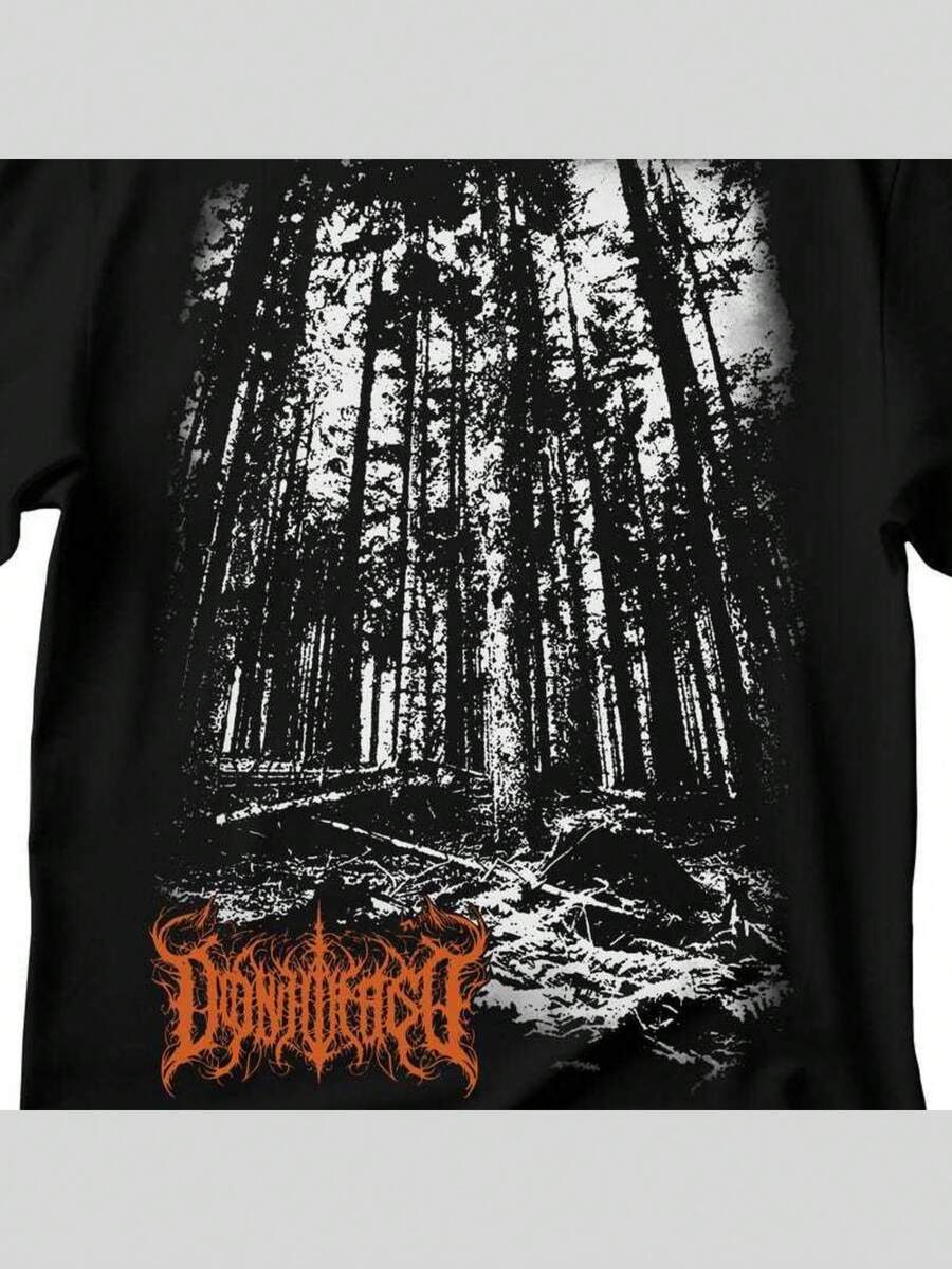 Dark Forest T-Shirt: Gothic Horror Tree Graphic Tee - Negro - Ver 1