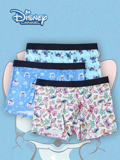  Bộ 3 món đồ lót nam Disney, in hình hoạt hình graffiti, quần boxer nam cạp chun.