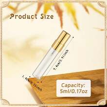 FIGHTYU 10pcs/20pcs 5/10ml Empty Transparent Glass Spray Bottles, Refillable Mini Perfume Atomizer, Travel Sample Bottles With Gold Aluminum Sprayer, For Beauty, Essential Oils, Plants, Home & Daily Use, Travel Essentials, Fine Texture, Low Allergy, Ideal For Business Travelers And Busy Professionals (Shiny Gold) Perfume Bottle Refillable Bottle Perfume Refillable Bottle Mist Spray Bottle Mini Spray Bottle Leak Proof Bottle - View 2
