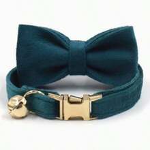 2pcs/Set New Arrival Multi-Color Velvet Cat Collar With Bow Tie, Pet Cute Bell Collar, Adjustable Size, Pet Decor Bow Tie Collar Set, Soft Double-Layer Fabric, Suitable For Cats And Small Dogs, Elegant High-End Pet New Gift - Multicolor - View 25