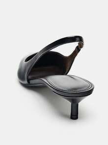 2026 Spring/Summer New Arrival Women's Gray-Brown Pointed Toe Mule Heels - Black - View 4