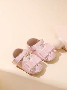 Infant Toddler Shoes Bow Tie Breathable Design - Pink - View 4