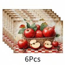 2 pezzi Tovagliette con motivo frutta, stile minimalista per colazione, decorazione tavolo da pranzo, accessori da cucina, tovagliette in lino, sottobicchieri, presine, sottopiatti, facili da pulire, adatte per casa, ristorante, sala da pranzo, set - Multicolore - Visualizzare 19