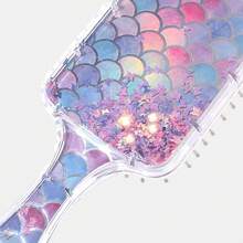 Mermaid Transparent Hair Brush With Air Cushion And Laser Reflective Massage - Multicolor - View 4