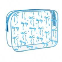 1个透明蝴蝶结化妆包，便携旅行洗漱包，多功能手提包，少女风透明蝴蝶结化妆包，旅行洗漱包 - 查看 11
