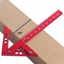 Precision Woodworking Square Ruler, Woodworking 45 Center Marking Tool, Multifunctional Center Marking Tool, Aluminum Alloy Angle Marking Ruler, 45/90 Degree Metric System, Measuring Tool - Metric System - View 10