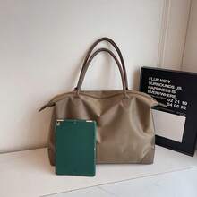 旅行手提袋，大容量防水尼龙单肩包，适合周末短途旅行 - 彩色 - 查看 7