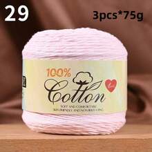 3-Pack Premium 100% Cotton Yarn, Soft & Cozy, Suitable For Handmade Sweaters, Scarves, Hats, Jackets, Vests, Shawls, Cushions, Etc. 3 Skeins X 75g = 225g - 75g Cotton - View 26