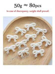 EECLYCJ 50g Faux Pearl ABS Pearlescent Bow Beads, 3 Styles Of Sweet Cute Kawaii Mini White Hole Beads For Girls DIY Crafts, Cellphone Straps, Handbag Charms, Hair Ties, Bracelets, Handmade Mother's Day Gift Materials - Beige - View 11