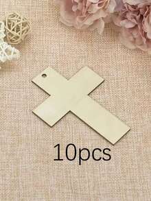 Personalized Wooden Baptism Cross Gift - Custom Name Plate, Elegant Calligraphy And Floral Pattern, Natural Wood Religious Decor For Church, Home, Christmas, Thanksgiving - Baptism, Wedding, Anniversary Unique Memento - Apricot - View 8