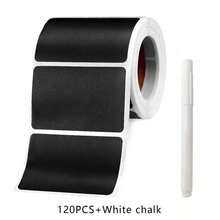 120pcs Reusable Waterproof Labels - Black Self-Adhesive Stickers, Suitable For Kitchen Containers, Spice Jars And Food Storage Boxes - Wave Pattern Design, Includes 1 White Chalk, Applicable For Mason Jars, Party Decorations, Crafts, Weddings, Storage, Glass Bottles, Home Kitchen Supplies (Essential For Kitchen Organization) - Multicolor - View 12